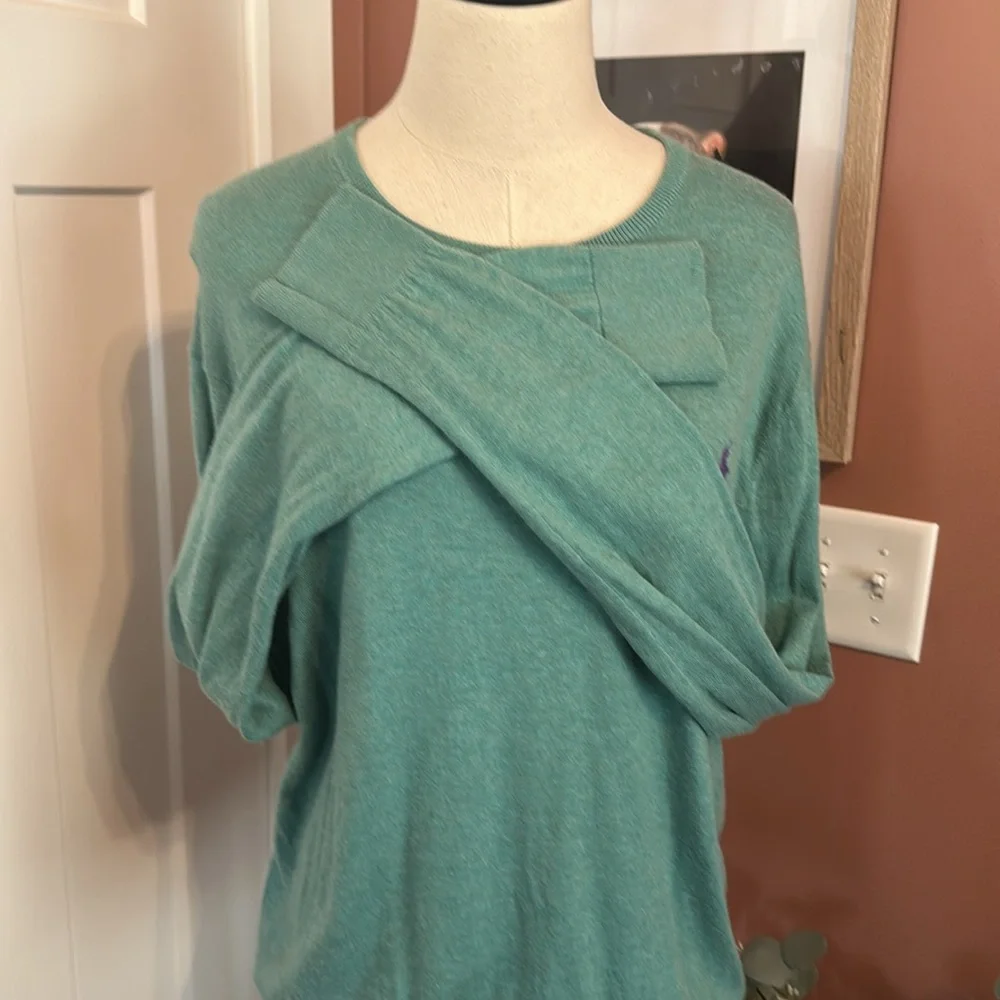 Polo Ralph Lauren Men’s turquoise cotton cashmere crewneck L long sleeve sweater - Picture 5 of 13